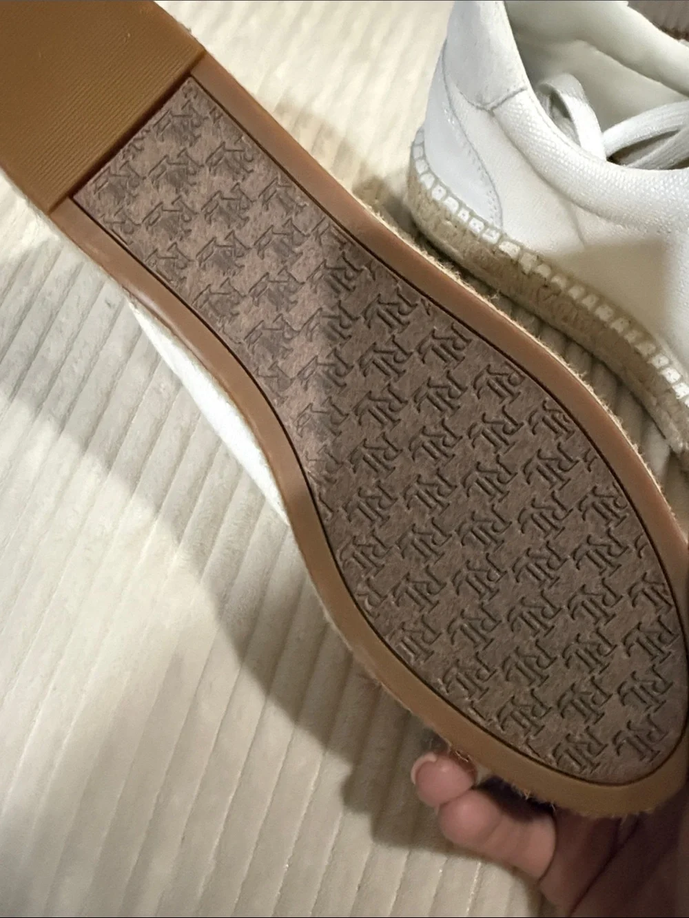 Lauren Ralph Lauren White Canvas/suede Espadrille Sneaker - Women's size 7.5 NBW